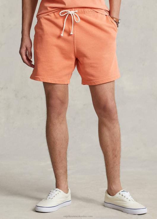 Pantalón corto de polar teñido en prenda de 6 pulgadas hombres naranja Ralph Lauren 2XR2V693