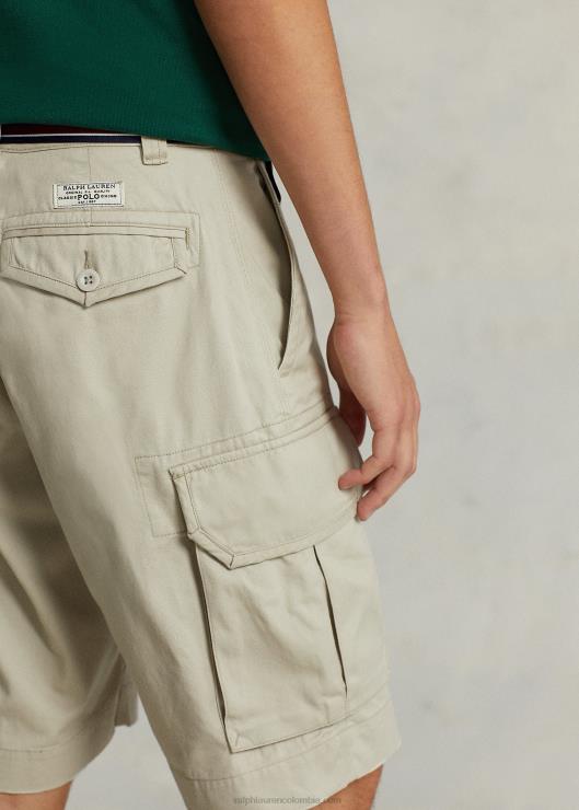 Pantalones cortos cargo de sarga de ajuste clásico de 10.5 pulgadas hombres piedra Ralph Lauren 2XR2V252