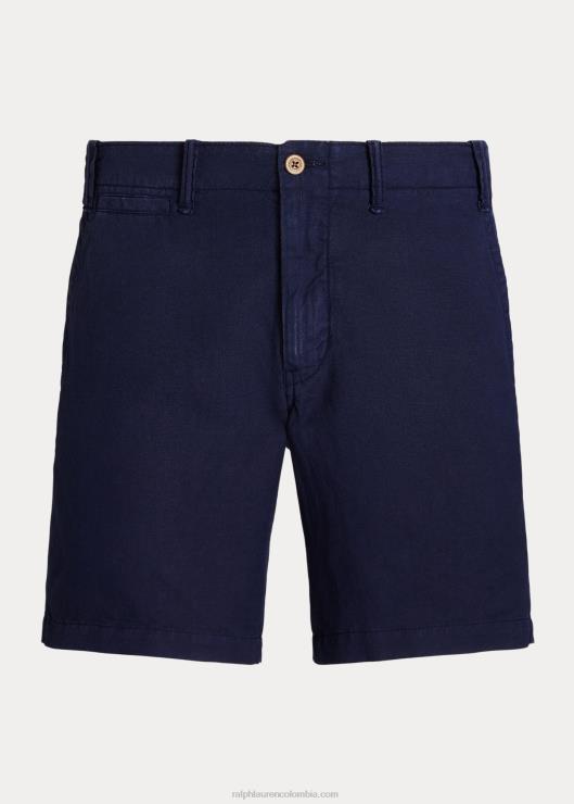 Short de lino y algodón de corte recto de 8 pulgadas hombres Marina de Newport Ralph Lauren 2XR2V8644