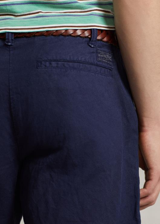 Short de lino y algodón de corte recto de 8 pulgadas hombres Marina de Newport Ralph Lauren 2XR2V8644