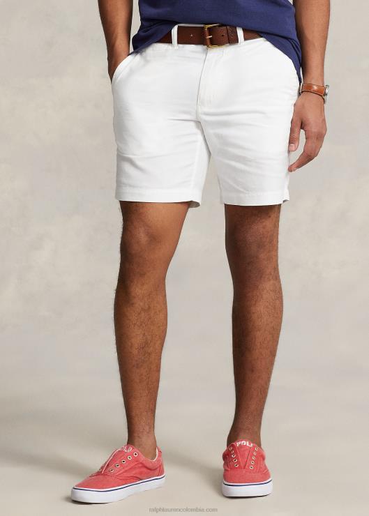 Short de lino y algodón de corte recto de 8 pulgadas hombres blanco Ralph Lauren 2XR2V558