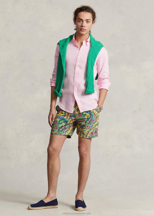 bañador monaco de 5,75 pulgadas hombres jerry amarillo paisley Ralph Lauren 2XR2V8611