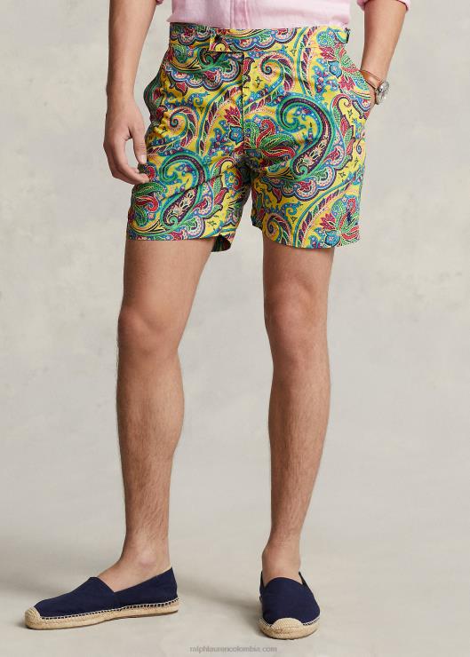 bañador monaco de 5,75 pulgadas hombres jerry amarillo paisley Ralph Lauren 2XR2V8611