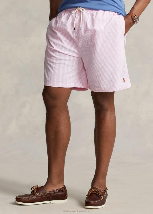bañador seersucker traveller hombres seersucker rosa carmelo Ralph Lauren 2XR2V1318