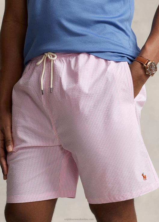 bañador seersucker traveller hombres seersucker rosa carmelo Ralph Lauren 2XR2V1318