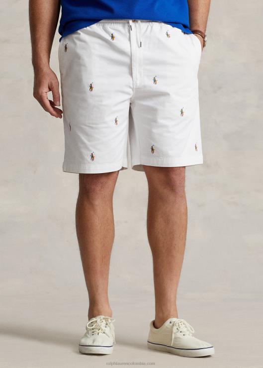 shorts chinos elásticos prepster de polo hombres bordado blanco Ralph Lauren 2XR2V1362