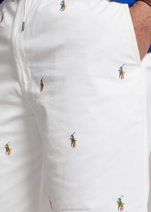 shorts chinos elásticos prepster de polo hombres bordado blanco Ralph Lauren 2XR2V1362