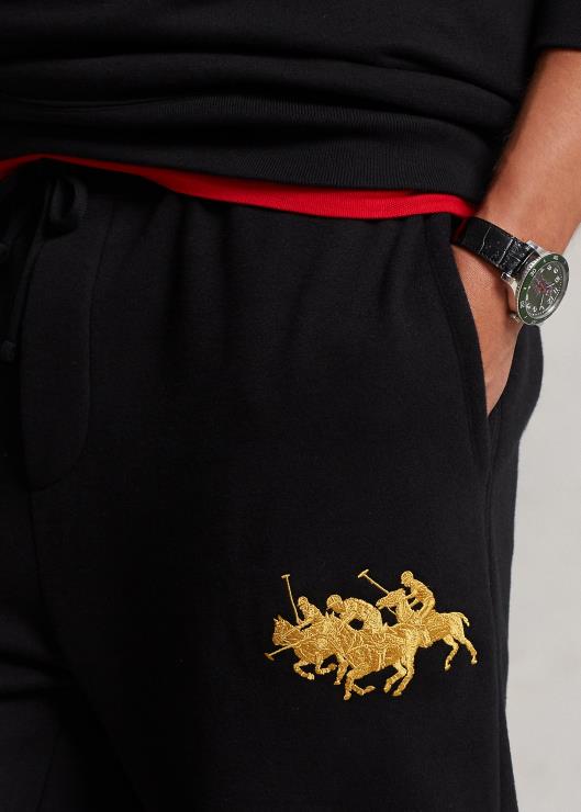 joggers de polar triple pony hombres negro Ralph Lauren 2XR2V1899
