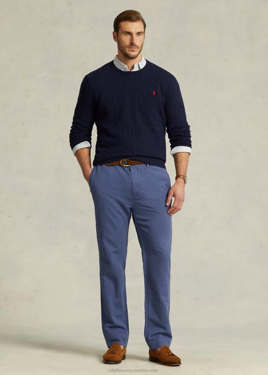 pantalón classic fit de lino y algodón hombres Cielo azul Ralph Lauren 2XR2V1412