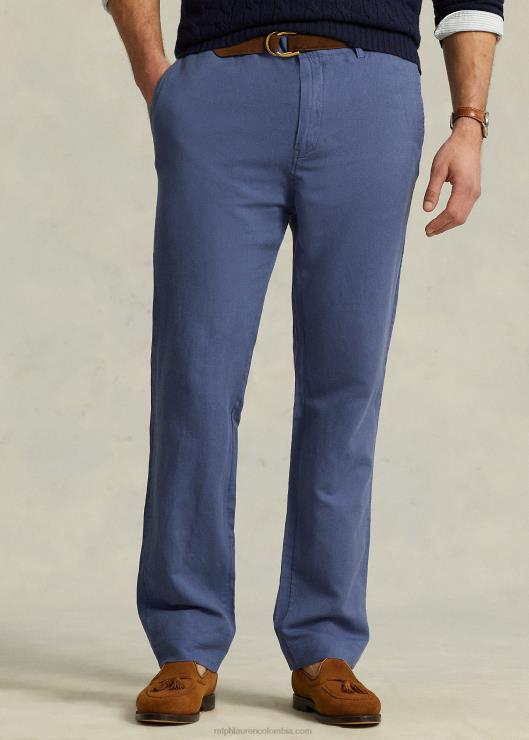 pantalón classic fit de lino y algodón hombres Cielo azul Ralph Lauren 2XR2V1412