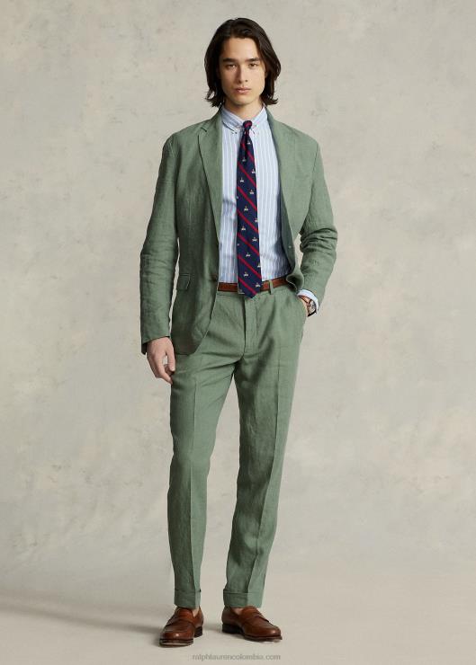 pantalón de traje de lino hombres carga verde Ralph Lauren 2XR2V1076
