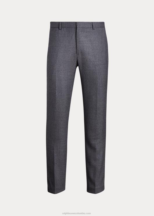 pantalón de traje oxford de lana hombres gris medio Ralph Lauren 2XR2V570