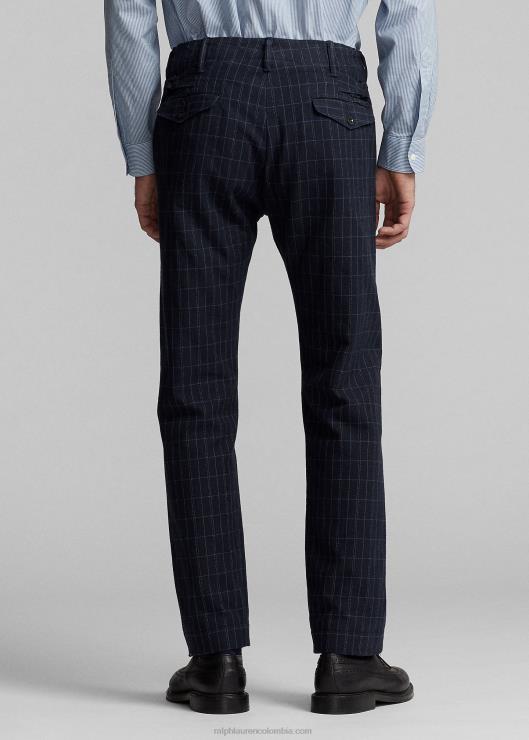 pantalón oficial de sarga de lino y algodón hombres tinte de hilo índigo Ralph Lauren 2XR2V1777