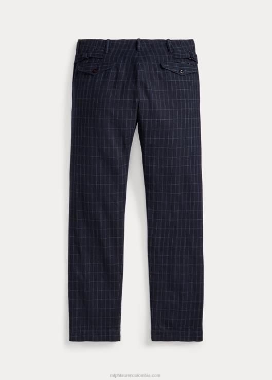 pantalón oficial de sarga de lino y algodón hombres tinte de hilo índigo Ralph Lauren 2XR2V1777