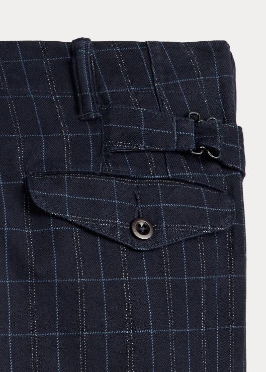 pantalón oficial de sarga de lino y algodón hombres tinte de hilo índigo Ralph Lauren 2XR2V1777