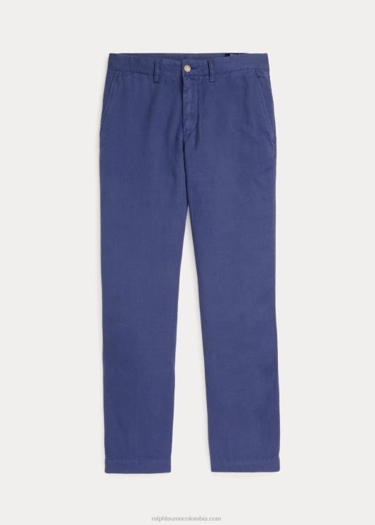 pantalón recto de lino y algodón hombres Cielo azul Ralph Lauren 2XR2V484