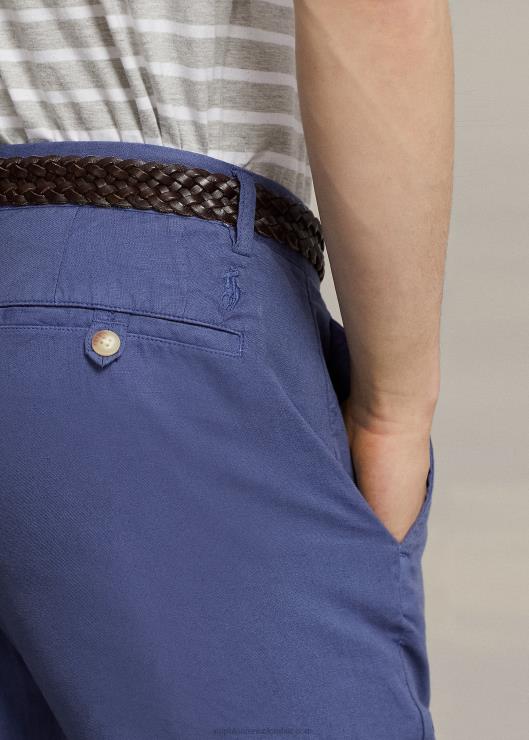 pantalón recto de lino y algodón hombres Cielo azul Ralph Lauren 2XR2V484