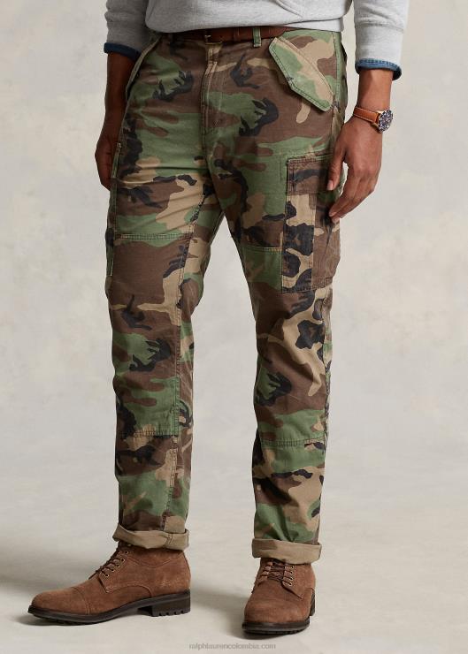 pantalones cargo de lona de ajuste clásico hombres camuflaje excedente Ralph Lauren 2XR2V1394
