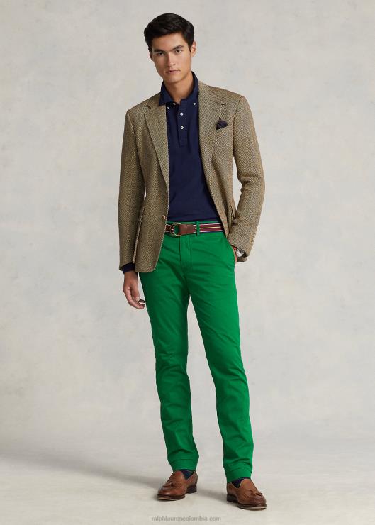 pantalones chinos elásticos lavados todos los ajustes hombres verde deportivo Ralph Lauren 2XR2V8393