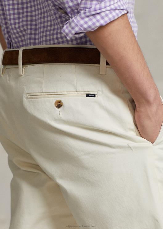 pantalones chinos elásticos slim fit hombres crema Ralph Lauren 2XR2V469