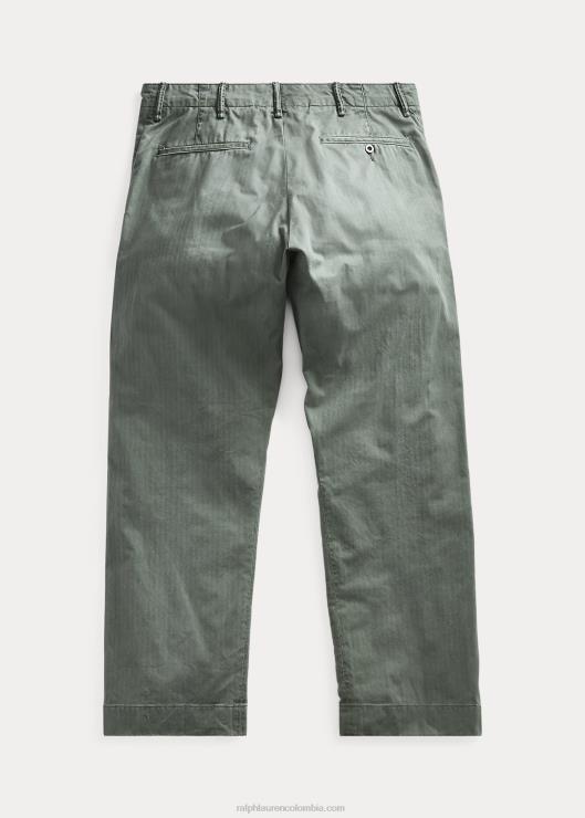 pantalones de sarga de espiga de campo hombres oliva oscuro Ralph Lauren 2XR2V1786