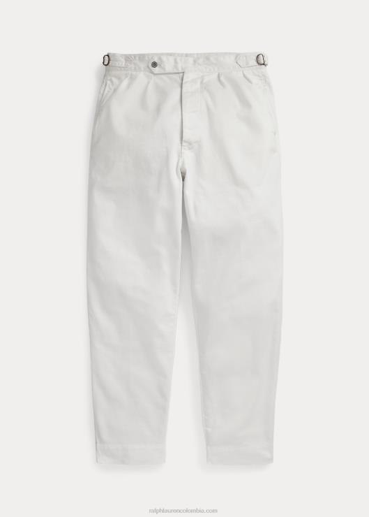 pantalones de sarga plisados ​​de ajuste relajado hombres lavaplatos blanco Ralph Lauren 2XR2V8626