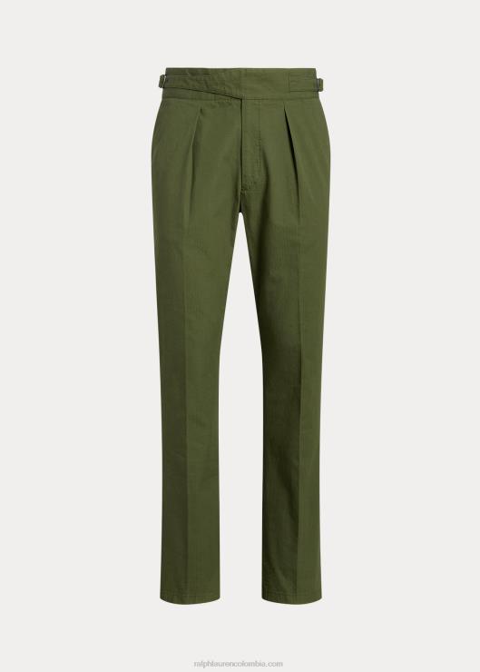 pantalones de traje de ripstop con hebilla hombres oliva monótono clásico Ralph Lauren 2XR2V969