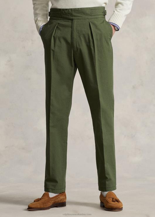 pantalones de traje de ripstop con hebilla hombres oliva monótono clásico Ralph Lauren 2XR2V969