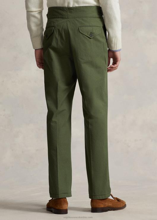 pantalones de traje de ripstop con hebilla hombres oliva monótono clásico Ralph Lauren 2XR2V969