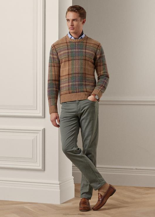 pantalones dobby elásticos slim fit hombres isla azul Ralph Lauren 2XR2V85