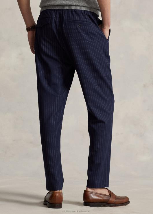 pantalones neale prepster de corte cónico clásico hombres rayas azul marino Ralph Lauren 2XR2V859