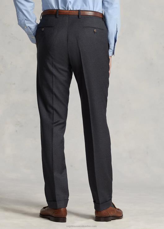 pantalones slim fit de sarga de lana hombres gris medio Ralph Lauren 2XR2V735