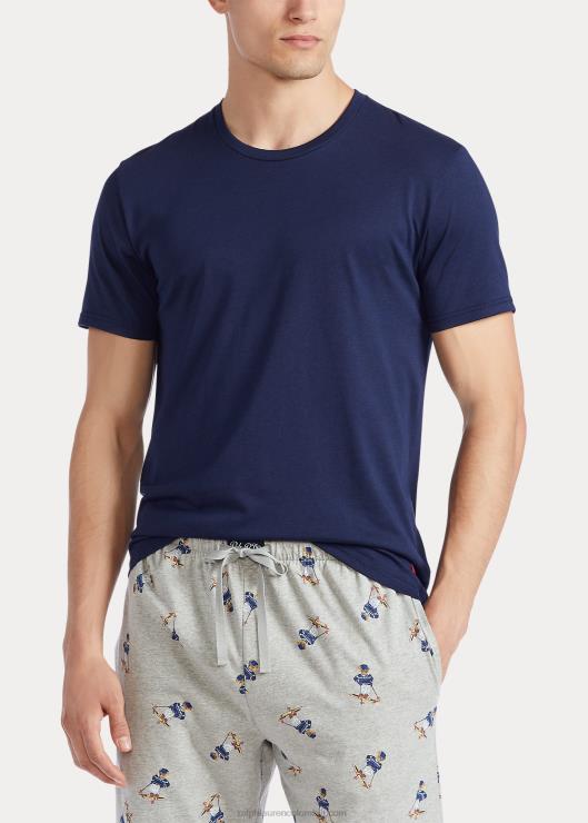 camisón de mezcla de algodón hombres azul marino/andover jaspeado/rojo Ralph Lauren 2XR2V232