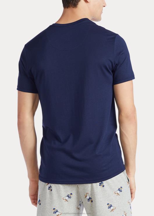 camisón de mezcla de algodón hombres azul marino/andover jaspeado/rojo Ralph Lauren 2XR2V232