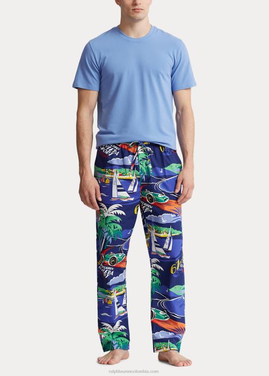 camisón de piqué de punto hombres puerto isla azul/azul marino Ralph Lauren 2XR2V8549