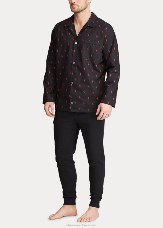 camisa de pijama de pony de la firma hombres rl negro/rl2000 rojo Ralph Lauren 2XR2V1648