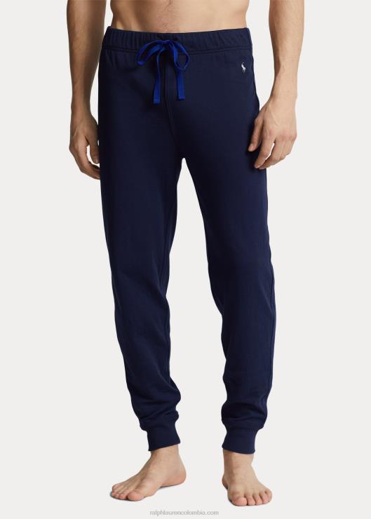 jogger para dormir con ribetes en contraste hombres crucero azul marino/plata Ralph Lauren 2XR2V697