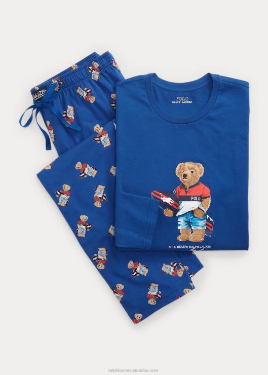 juego de dormir de jersey de algodón con osito de polo hombres herencia real Ralph Lauren 2XR2V653