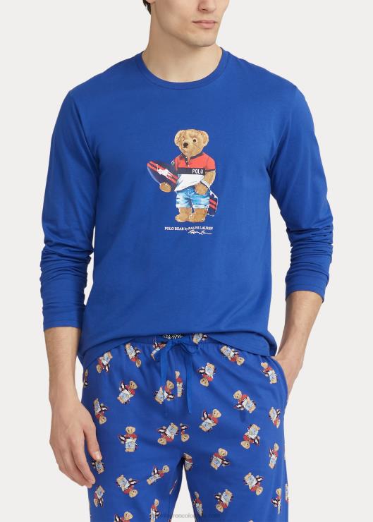 juego de dormir de jersey de algodón con osito de polo hombres herencia real Ralph Lauren 2XR2V653