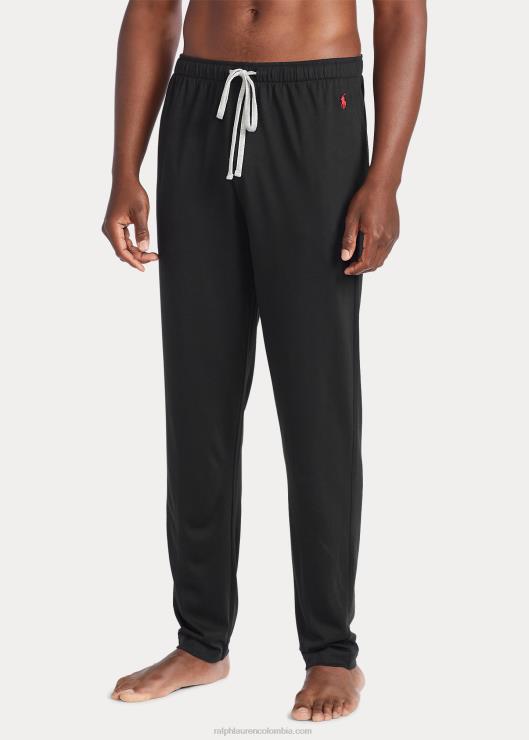 pantalón de pijama de mezcla de algodón hombres negro/andover jaspeado/rojo Ralph Lauren 2XR2V229