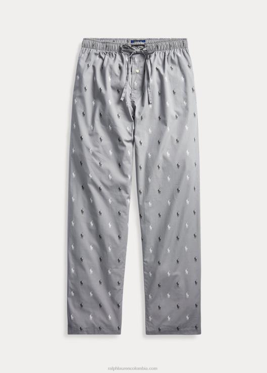 pantalón de pijama de pony hombres gris museo/negro Ralph Lauren 2XR2V1129