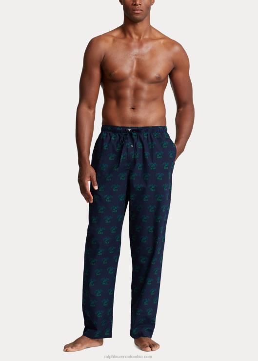 pantalones de pijama con logo estampado hombres estampado azul marino Ralph Lauren 2XR2V1101