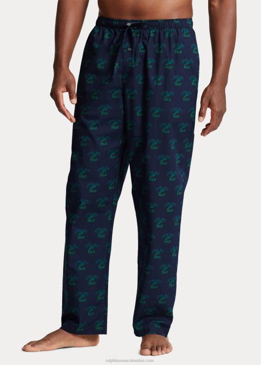pantalones de pijama con logo estampado hombres estampado azul marino Ralph Lauren 2XR2V1101
