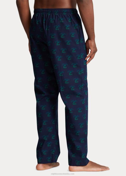 pantalones de pijama con logo estampado hombres estampado azul marino Ralph Lauren 2XR2V1101