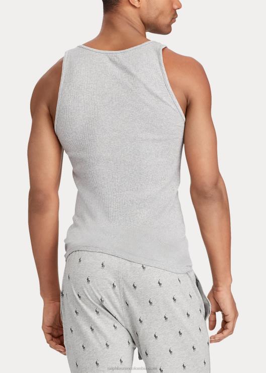 Camiseta interior clásica sin mangas con efecto absorbente, paquete de 3 hombres gris surtido Ralph Lauren 2XR2V219