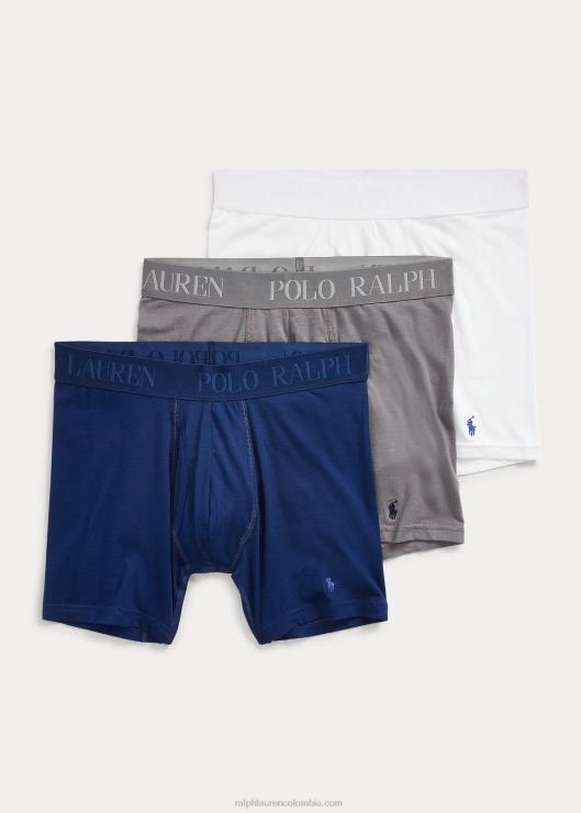 Pack de 3 calzoncillos boxer 4d-flex hombres blanco azul Ralph Lauren 2XR2V273