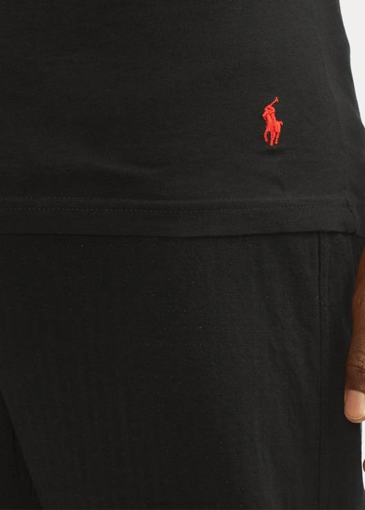 Pack de 3 camisetas interiores finas de algodón con cuello de pico hombres negro Ralph Lauren 2XR2V303