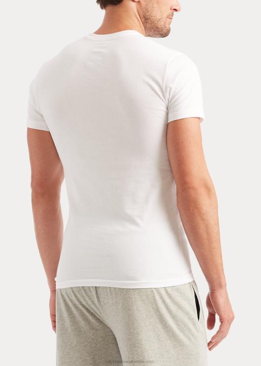 Pack de 5 camisetas interiores finas de algodón con cuello de pico hombres blanco Ralph Lauren 2XR2V260