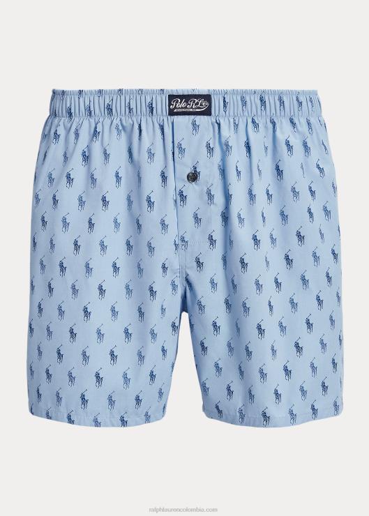 bóxer de algodón pony de la firma hombres azul/cañón azul riviera Ralph Lauren 2XR2V436