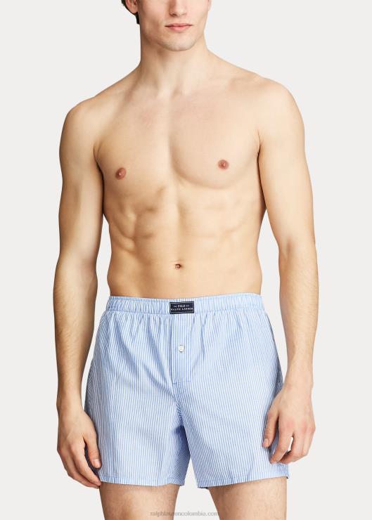 bóxer de algodón tejido hombres raya azul marino Ralph Lauren 2XR2V198